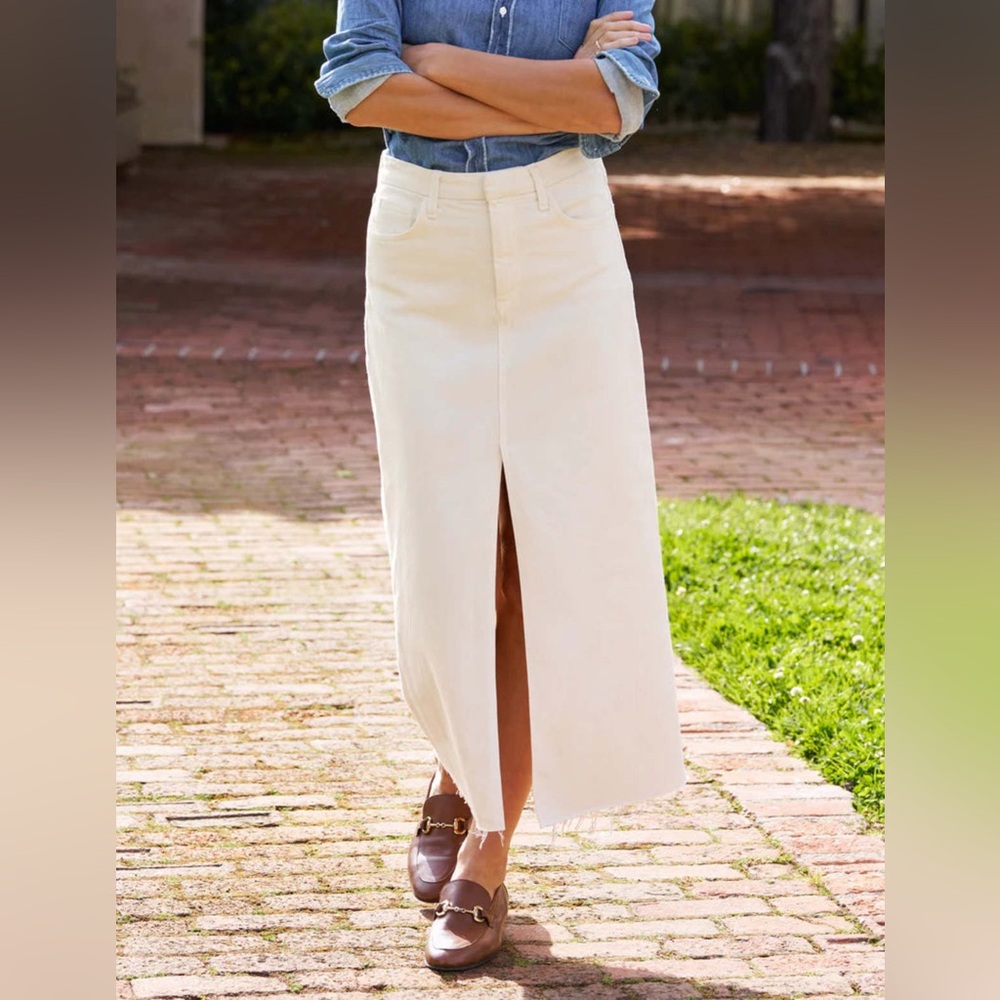 Frank & Eileen (Donny Brook)White Denim  Maxi Skirt size 26